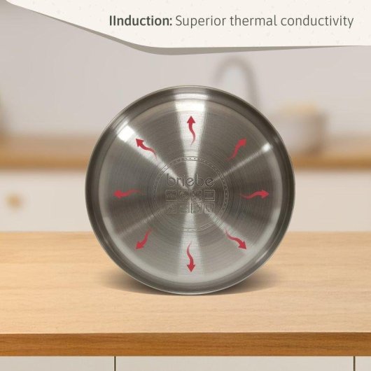 Teekessel Briebe I-Bronze 2,3L Edelstahl Retro Induktion Whistle