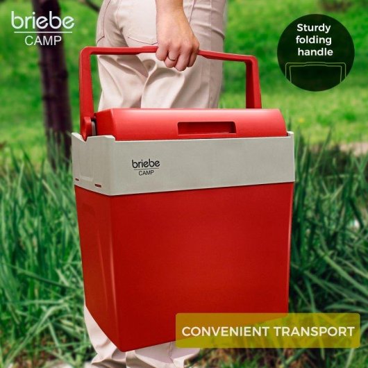 Glacière portable Briebe CF1153RED 28L thermoélectrique rouge 12V 220V poignée pliable