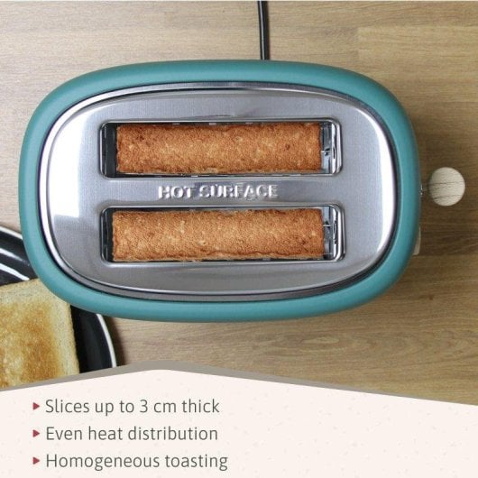 Grille-pain Briebe TA1166GRE Nordic 2 tranches vert 6 niveaux 870W