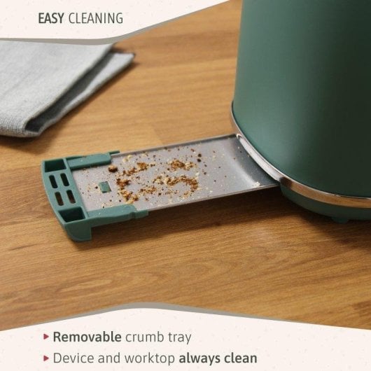 Grille-pain Briebe TA1166GRE Nordic 2 tranches vert 6 niveaux 870W