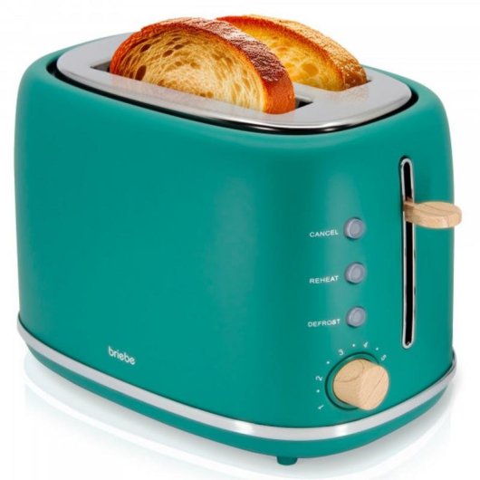 Briebe TA1166GRE Nordic broodrooster 2 brede sleuven 870 W 6 bruiningsstanden matgroen