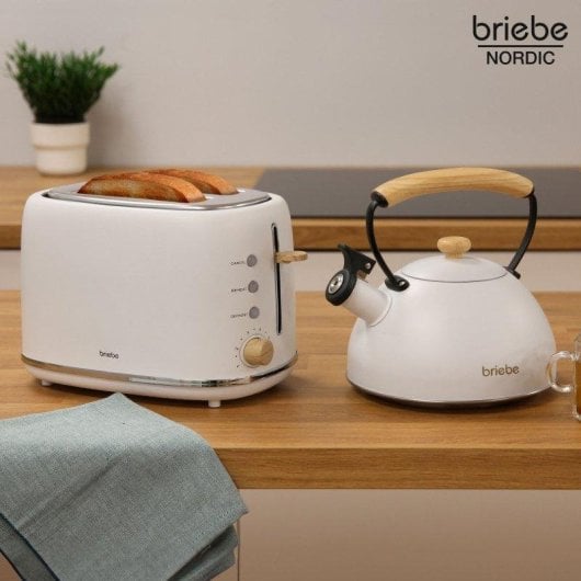 Conjunto Eletrodomésticos Briebe SKT1177WHT Tostadeira 2 Fatias e Chaleira 2,3L Branco