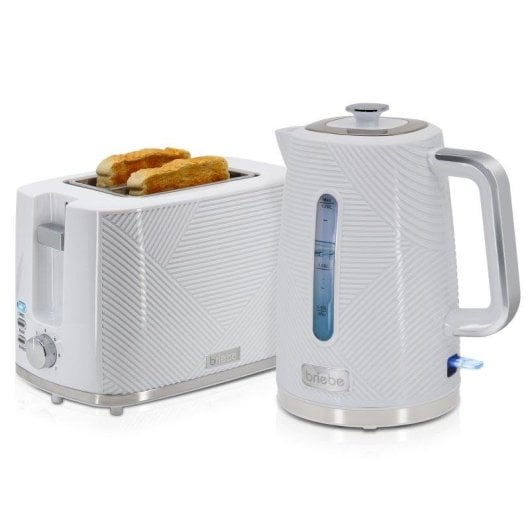 Tostapane Briebe SKT1170WHT Elegance 2 Fette Bianco con Bollitore 1,7L Wireless