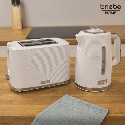Tostapane Briebe SKT1170WHT Elegance 2 Fette Bianco con Bollitore 1,7L Wireless