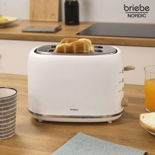 Grille-pain Briebe TA1166WHT Nordic 2 tranches 6 niveaux 870W Blanc