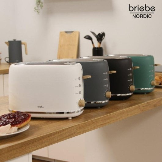 Grille-pain Briebe TA1166WHT Nordic 2 tranches 6 niveaux 870W Blanc
