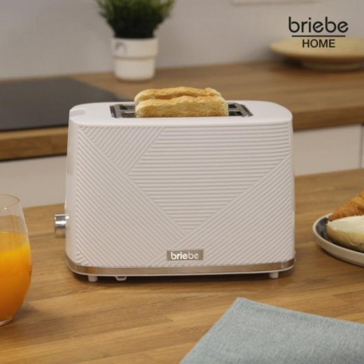Broodrooster Briebe TA1169WHT 2 brede sleuven 870 W 7 bruiningsstanden Wit en zilver