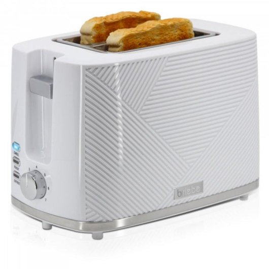 Broodrooster Briebe TA1169WHT 2 brede sleuven 870 W 7 bruiningsstanden Wit en zilver