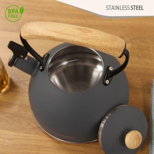 Conjunto de Eletrodomésticos Briebe SKT1177GRY Tostadeira 2 Fatias + Chaleira 2,3L Aço Inox Design Nórdico