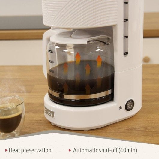 Set électroménager Briebe SKT1178WHT Tostador 2 tranches, Bouilloire 1,7L, Cafetière 1,25L Blanc