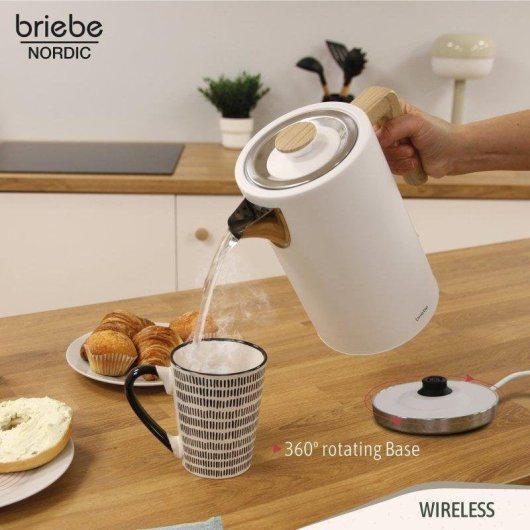 Briebe SKT1167WHT broodrooster 2 brede sleuven 870 W 6 standen, waterkoker 1,7 L, wit