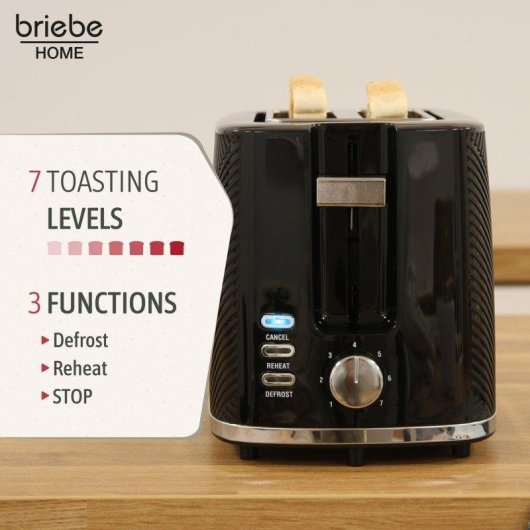 Set petit déjeuner Briebe Skt1185blk Elegance grille-pain, bouilloire, cafetière, mousseur