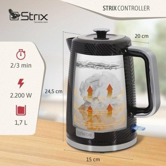 Ensemble Petit Déjeuner Briebe Skt1186blk Elegance grille-pain bouilloire mixeur main