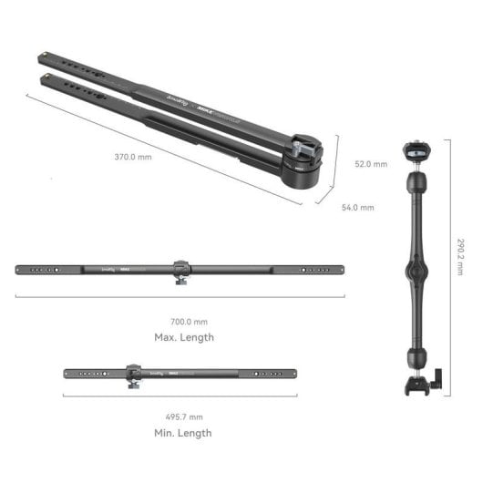 Braço de Extensão Smallrig MD4362 Mikevisuals Preta 3kg 917g Ajustável 2 em 1