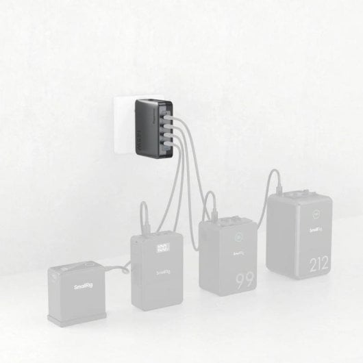 Adaptador de corriente Smallrig 4748 4 puertos USB-C 145W carga rápida universal