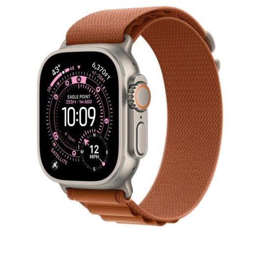 Bracelet Apple MFTC4ZM/A Loop Alpine Taille M Marron Titane Smartwatch