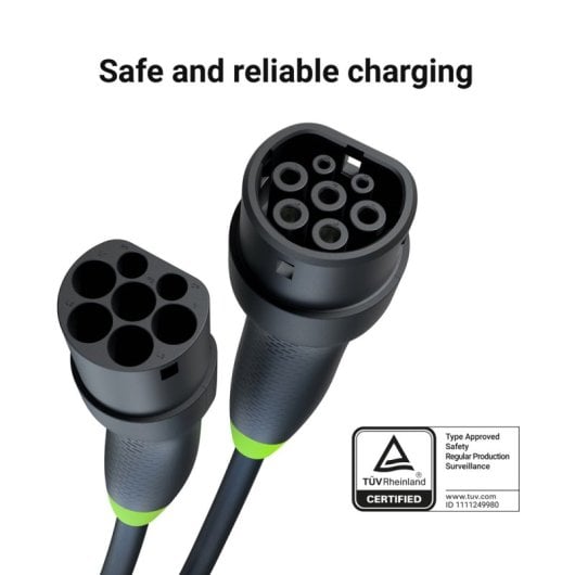 Green Cell Evkabgc03 Ladekabel für Elektrofahrzeuge, Schwarz, Typ 2, 3,5 m