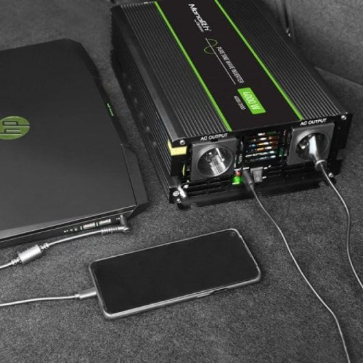 Adaptador de corrente e inversor para automóvel Qoltec Monolith 4000W preto