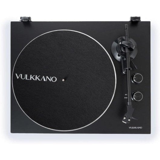 Tocadiscos Vulkkano TD10 Preciso Braço ATL-3600 Pré-Phono Integrado Madeira