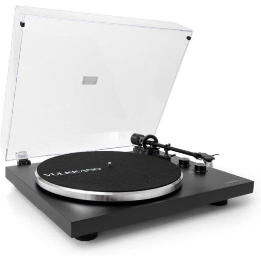 Tocadiscos Vulkkano TD10 Preciso Braço ATL-3600 Pré-Phono Integrado Madeira