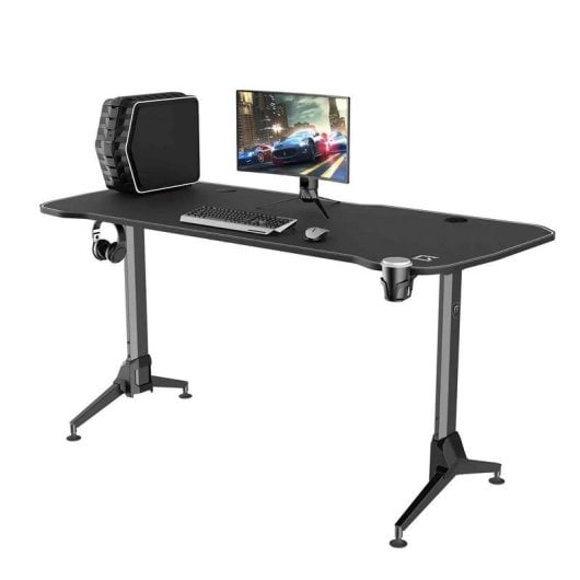 Mesa Gaming REKT 160cm Fibre de Carbone XXL avec gestion câbles