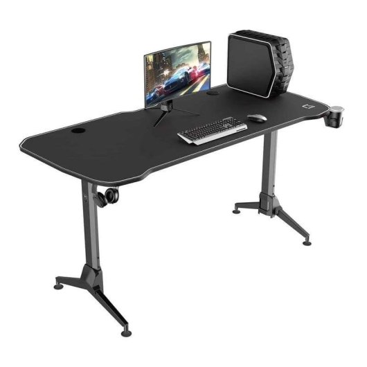 Mesa Gaming REKT 160cm Fibre de carbone Extras XXL Gestion câbles
