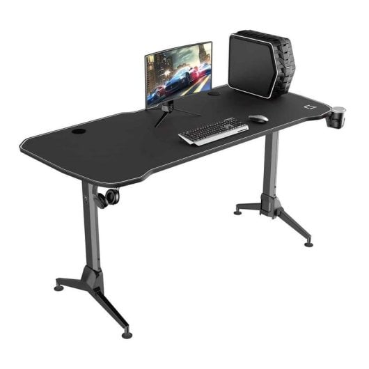 Mesa Gaming REKT 160cm Fibre de Carbone XXL avec gestion câbles