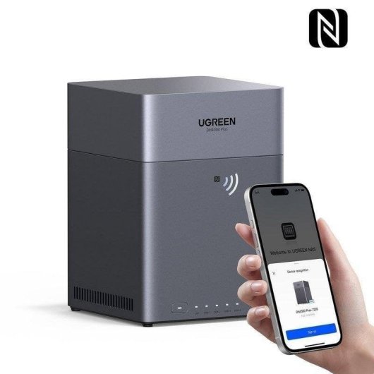 NAS 4 bahías Ugreen DH4300 Plus 8GB ARM 2,5GbE HDMI 4K seguridad NFC copia remota