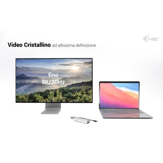 Hub I-Tec 5 Ports 10 Gbps USB-C Modell Metal Charging 8K Video Power Delivery 85W