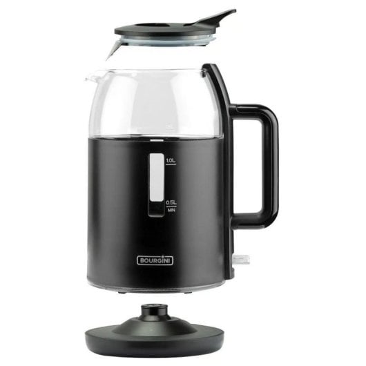Bouilloire Bourgini 23.6010.00.00 1,5 L verre noir sans fil filtration automatique