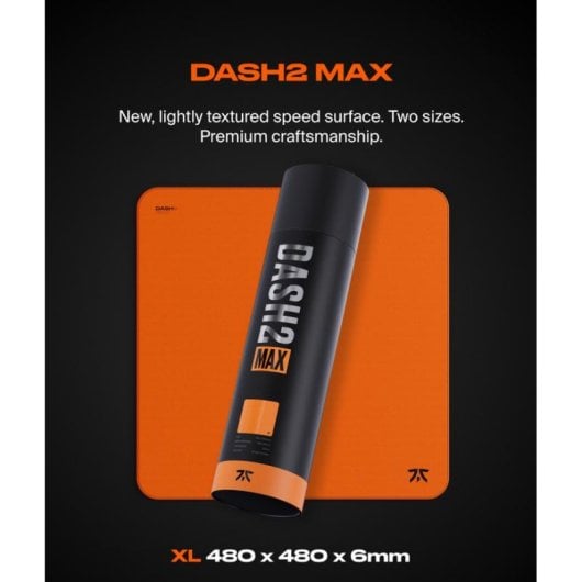 Tapis de souris Fnatic DASH2 MAX XL mousse Poron base antidérapante orange