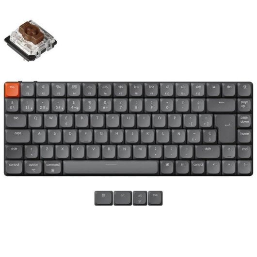Teclado Keychron K3 Max Mecánico Inalámbrico Layout ES Retroiluminado Switch Gateron Red Perfil Bajo