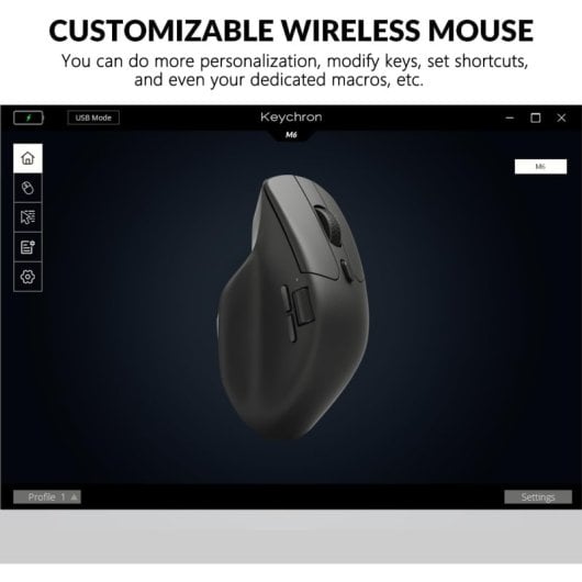 Ratón Keychron M6 Inalámbrico PixArt 3311 2.4 GHz y Bluetooth 12000 DPI Negro Silencioso