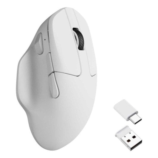 Ratón Keychron M7 Inalámbrico y Cableado 26000 DPI Blanco Ergonómico Ultraligero