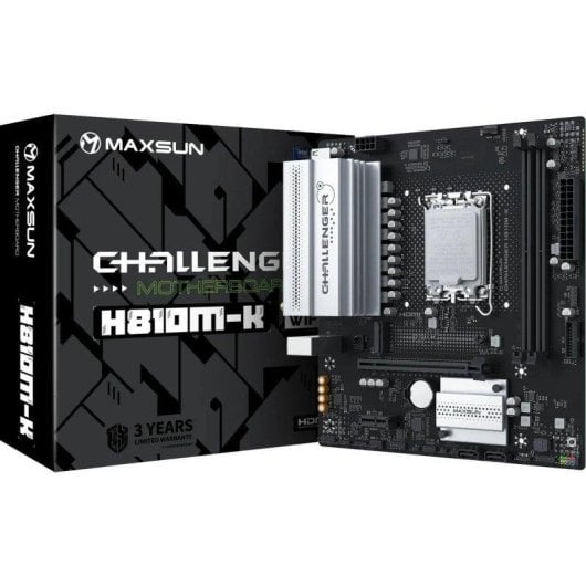 Placa Base Maxsun MS-Challenger H810M-K WIFI H810 LGA 1851 DDR5 Micro-ATX WiFi 6 BT 5.2 PCIe 5.0