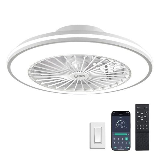 Ventilatore da Soffitto con Luce Elco PV-49C 40W 49cm 6 Velocità Silenzioso Telecomando