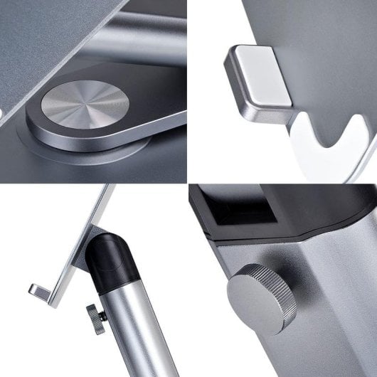 Support pour ordinateur portable Startech Stand Telescopique Base Pivotante 360° Aluminium Argent