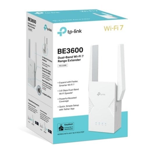WiFi Mesh TP-Link 1 Nodo Wi-Fi 7 Dual Band 30 dBm WPA3 Modo Repetidor