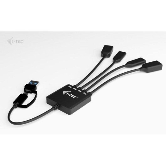Hub I-Tec 4 ports 5 Gbps USB-C/USB-A modèle compact avec protection