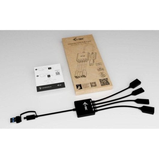 Hub I-Tec 4 ports 5 Gbps USB-C/USB-A modèle compact avec protection
