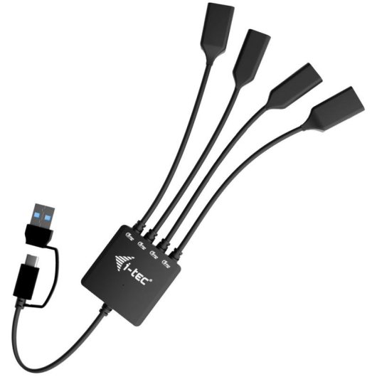 Hub I-Tec 4 ports 5 Gbps USB-C/USB-A modèle compact avec protection