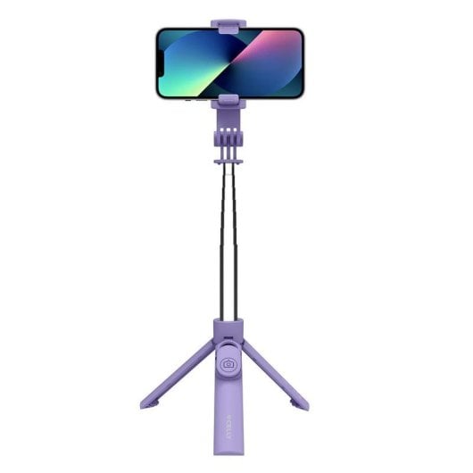 Pau Para Selfie Celly CLICKSFSTICKVL Bluetooth Tripé Telescópico Violeta