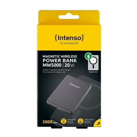 Batteria esterna Intenso MW5000 magnetica 5000 mAh MagSafe 15W Wireless