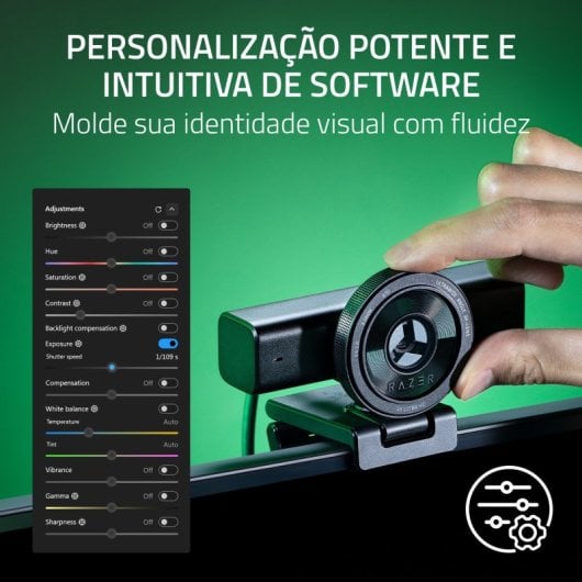 Webcam Razer Kiyo V2 4K 30FPS Enquadramento IA HDR Grande Angular