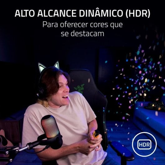 Webcam Razer Kiyo V2 4K 30FPS Enquadramento IA HDR Grande Angular