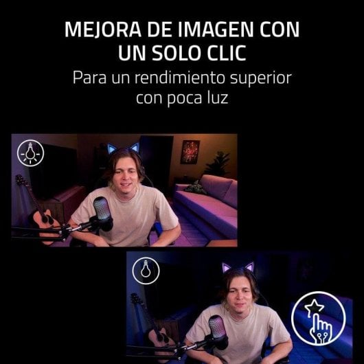 Webcam Razer Kiyo V2 4K 30 FPS IA Sensor Sony STARVIS HDR Ultra Gran Angular Negra