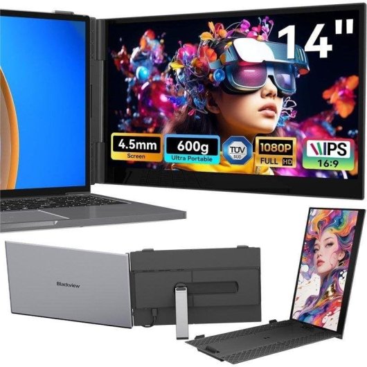 Monitor PC Blackview SCM6 14" IPS FullHD 60Hz Ultrafino Altoparlanti USB-C Certificazione TÜV