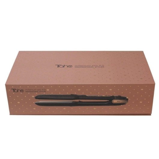 Plancha de pelo Tahe Millenium Pro 4.0 Negro detalles Oro Rosa con bolsa