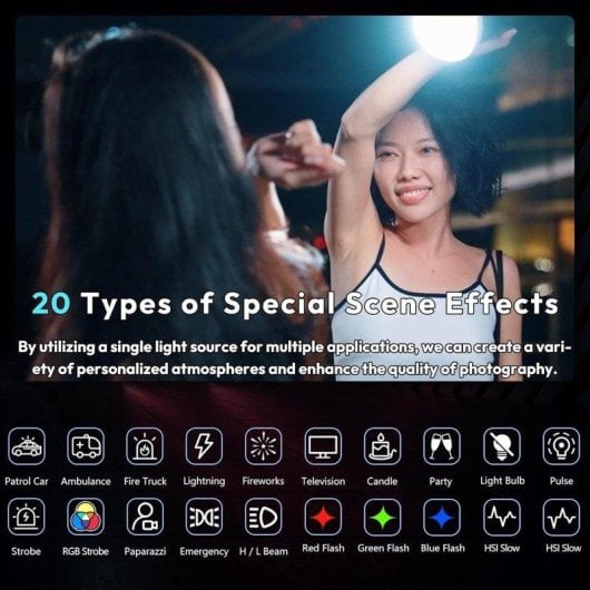 Lumière continue Ulanzi L024 40W RGB 3400mAh 20 effets portable