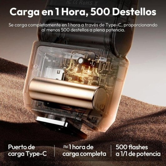 Flash Ulanzi SL03 Mini 6500K GN8 CRI97 Compact USB Type-C 90°